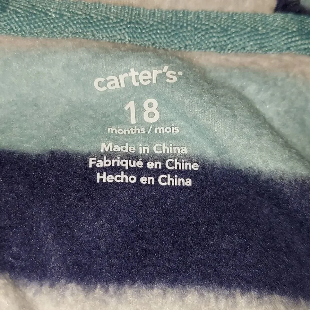Carter's Striped Hooded Jumpsuit 18M